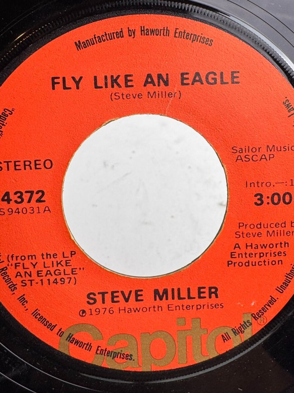 Steve Miller Fly Like An Eagle The Lovin'Cup 7" 45 RPM Vinyl Single Capitol 4372